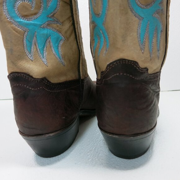 Macie Oil Tanned Three Tone Leather Women's Kicker Cowboy Western Boots Shoe 8 M - Picture 6 of 7